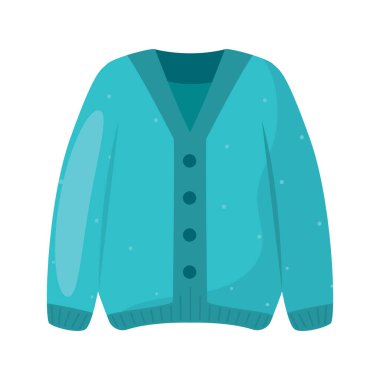 Düğmeli kış kazağı. Vektör illüstrasyonu