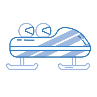 Bobsled yarış kış ikonu. Vektör illüstrasyonu
