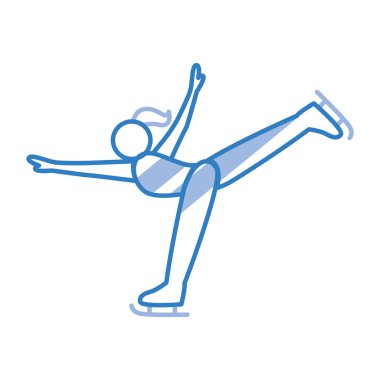 Artistik patinaj poz ikonu. Vektör illüstrasyonu