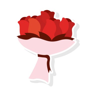 Romantik çiçek buketi. Vektör illüstrasyonu