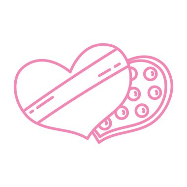 Romantik kalp çikolataları. Vektör illüstrasyonu