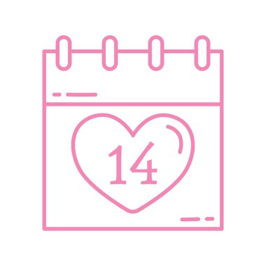 Sevgililer Günü takvimi. Vektör illüstrasyonu