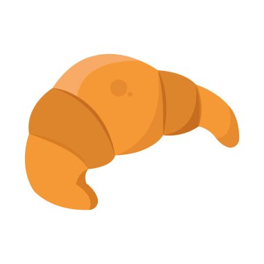 Altın tereyağlı kruvasan. Vektör illüstrasyonu