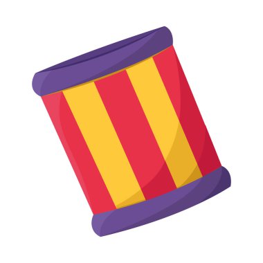 Çizgili sirk davul sanatı. Vektör illüstrasyonu