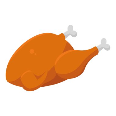 Kızarmış hindi çizgi filmi. Vektör illüstrasyonu