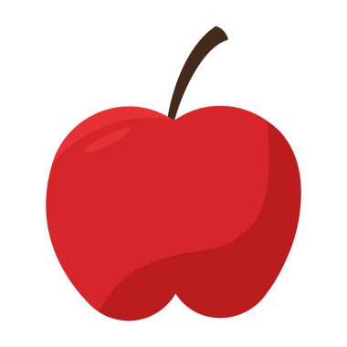 Kahverengi saplı kırmızı elma. Vektör illüstrasyonu