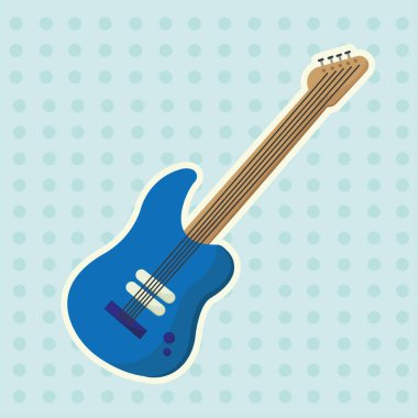 Mavi Elektrikli Gitar. Vektör illüstrasyonu