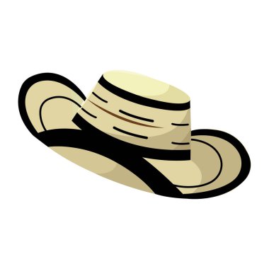 Sombrero vueltiao ikon şapkası. Vektör illüstrasyonu