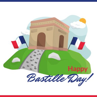 Zafer Takı Bastille. Vektör illüstrasyonu