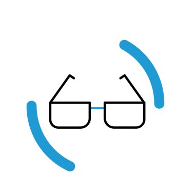 Gözlük çizgisi simgesi. Vektör illüstrasyonu