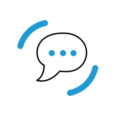 konuşma balonu ileti simgesi. Vektör çizim