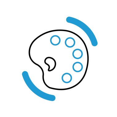 Sanat paleti boya ikonu. Vektör illüstrasyonu