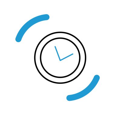 Saat dairesel taslak simgesi. Vektör illüstrasyonu