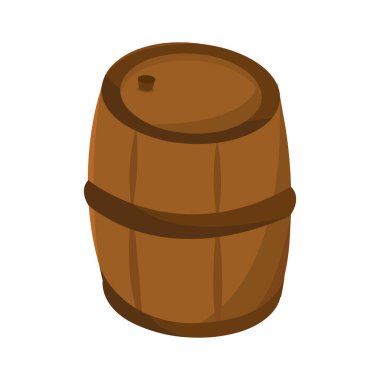 Tek tahta namlulu nesne. Vektör illüstrasyonu