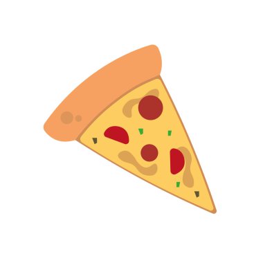 Soslu pizza dilimi. Vektör illüstrasyonu