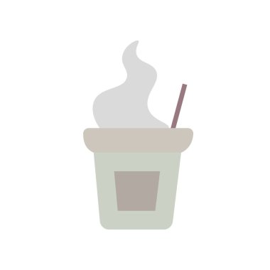 Buharlı sıcak kahve fincanı. Vektör illüstrasyonu