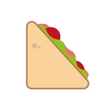 Üçgen sandviç ikonu. Vektör illüstrasyonu