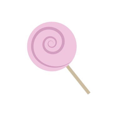 Pembe spiral lolipop. Vektör illüstrasyonu