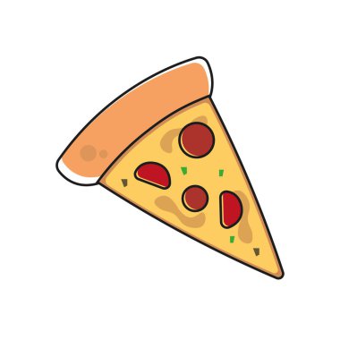 Soslu pizza dilimi. Vektör illüstrasyonu