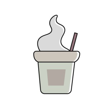 Buharlı sıcak kahve fincanı. Vektör illüstrasyonu