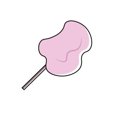 Pembe pamuk helva girdabı. Vektör illüstrasyonu