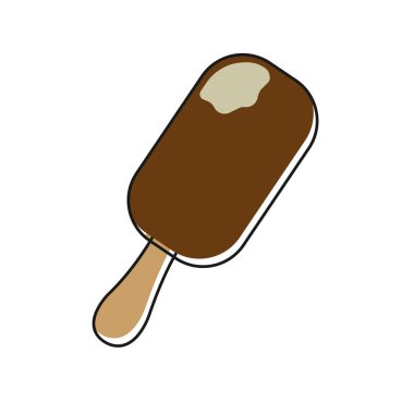 Çikolata kaplı dondurma. Vektör illüstrasyonu