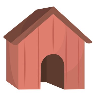 Tahta köpek kulübesi ikonu. Vektör illüstrasyonu
