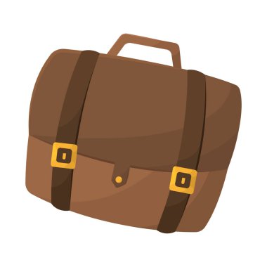 Kahverengi ofis çantası. Vektör illüstrasyonu