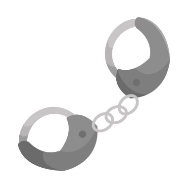 Çelik polis kelepçeleri. Vektör illüstrasyonu