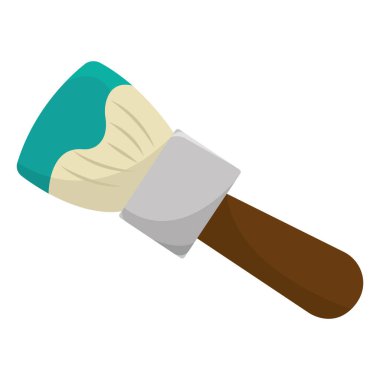 Ahşap saplı boya fırçası. Vektör illüstrasyonu