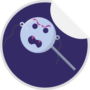 İzole edilmiş şeker ikonu Cadılar Bayramı logosu çizimi