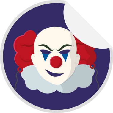 İzole palyaço ikonu, cadılar bayramı logosu çizimi