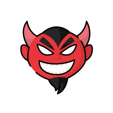 İzole edilmiş şeytan ikonu cadılar bayramı karikatürü çizimi çizimi