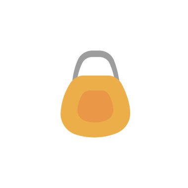 Sarı kettlebell düz ikonu. Vektör illüstrasyonu