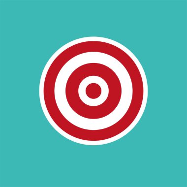 Kırmızı hedef merkezi simgesi. Vektör illüstrasyonu