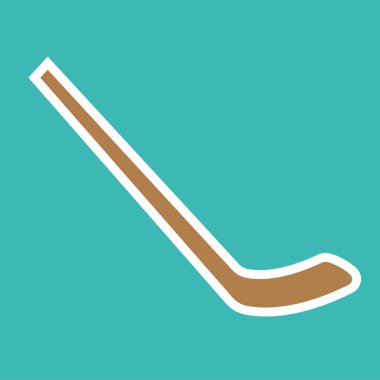 Kahverengi hokey sopası ikonu. Vektör illüstrasyonu