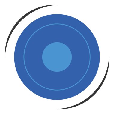 Mavi hedef daire simgesi. Vektör illüstrasyonu