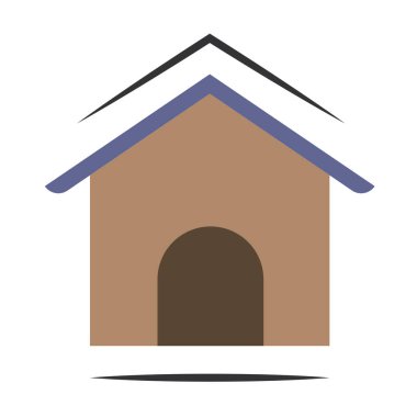 Tahta evcil hayvan evi ikonu. Vektör illüstrasyonu