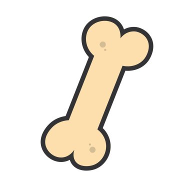 Köpek kemiği çizgi film stili. Vektör illüstrasyonu