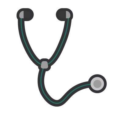 Klasik steteskop ikonu. Vektör illüstrasyonu