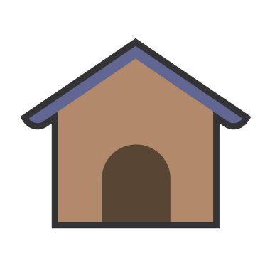 Tahta evcil hayvan evi ikonu. Vektör illüstrasyonu