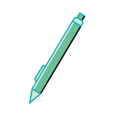 Yeşil geri çekilebilir kalem simgesi. Vektör illüstrasyonu