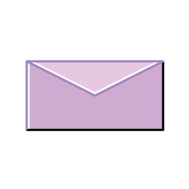 Kapalı pembe zarf simgesi. Vektör illüstrasyonu