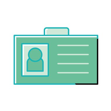 Kullanıcı simgesiyle kimlik kartı. Vektör illüstrasyonu