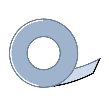 Mavi yapışkan bant rulosu. Vektör illüstrasyonu