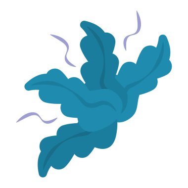 Mavi yapraklı soyut küme. Vektör illüstrasyonu