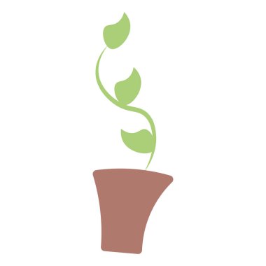 Yeşil saksıda filizlenen bitki. Vektör illüstrasyonu