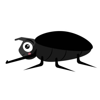 Komik siyah böcek. Vektör illüstrasyonu