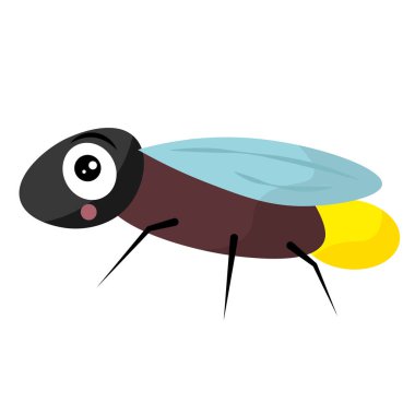 Parlak çizgi film ateş böceği sineği. Vektör illüstrasyonu