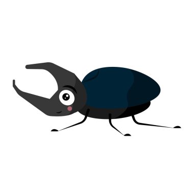 Çizgi film gergedan böceği. Vektör illüstrasyonu